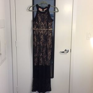 Enfocus Studio Black Nude Long Dress